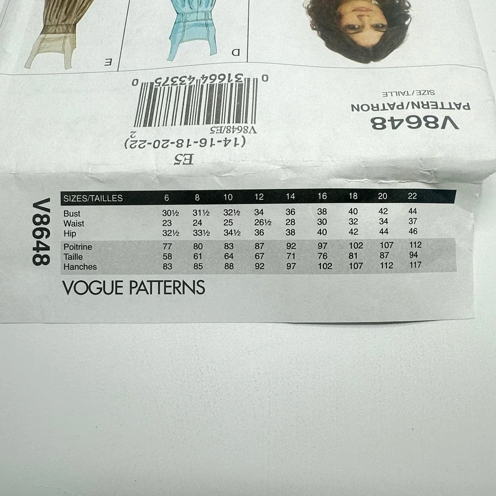 Vogue Patterns V8648 Dress Sewing Pattern Misses 14-22 Uncut Factory Folded